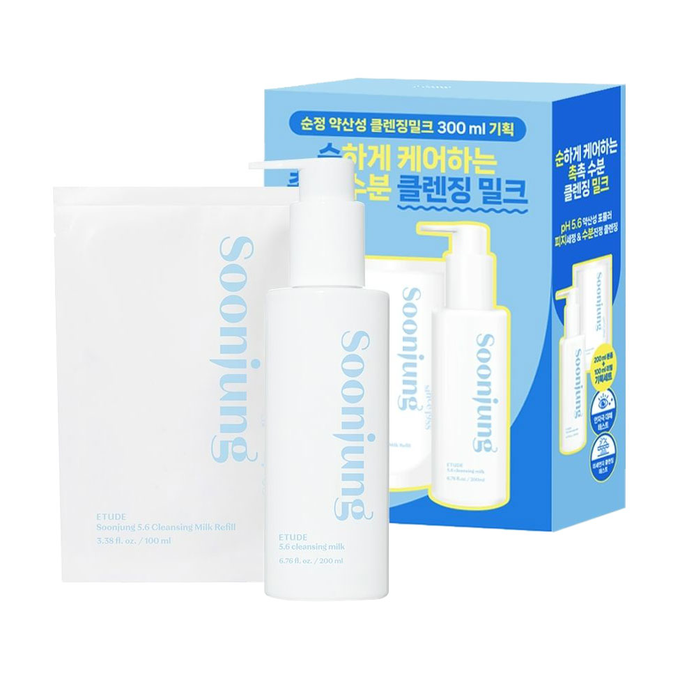Набір для обличчя Etude House Soon Jung 5.6 Cleansing Milk Set (очищувальне молочко, 200 мл + очищувальне молочко, 100 мл (змінний блок))