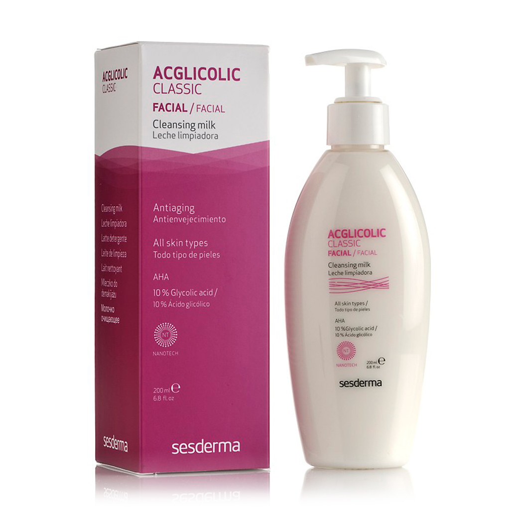 Очищувальне молочко для обличчя Sesderma Acglicolic Classic Cleasing Milk, 200 мл